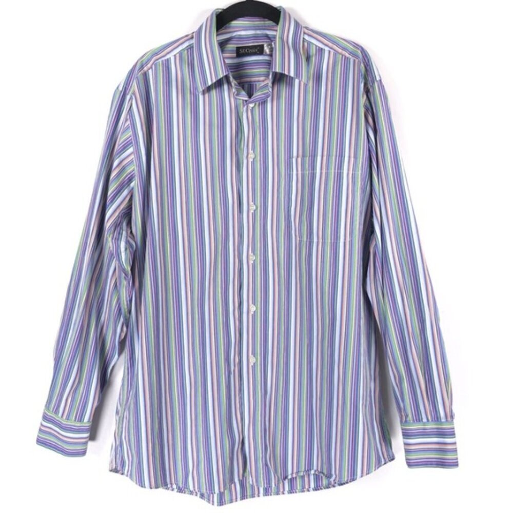 St. Croix MADE IN ITALY Multicolor Striped Long Sleeve Button‎ Up Shirt MEDIUM